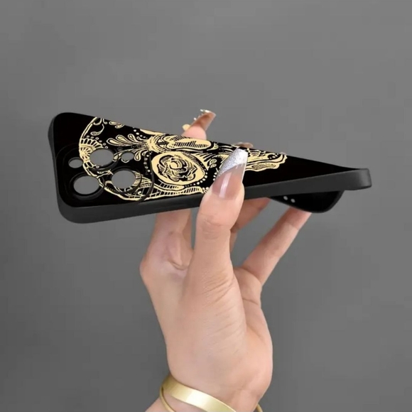 Halloween Skeleton Pattern Silicone Phone Case For iPhone 14 Pro Max-BLACK-SALE - Picture 5 of 6